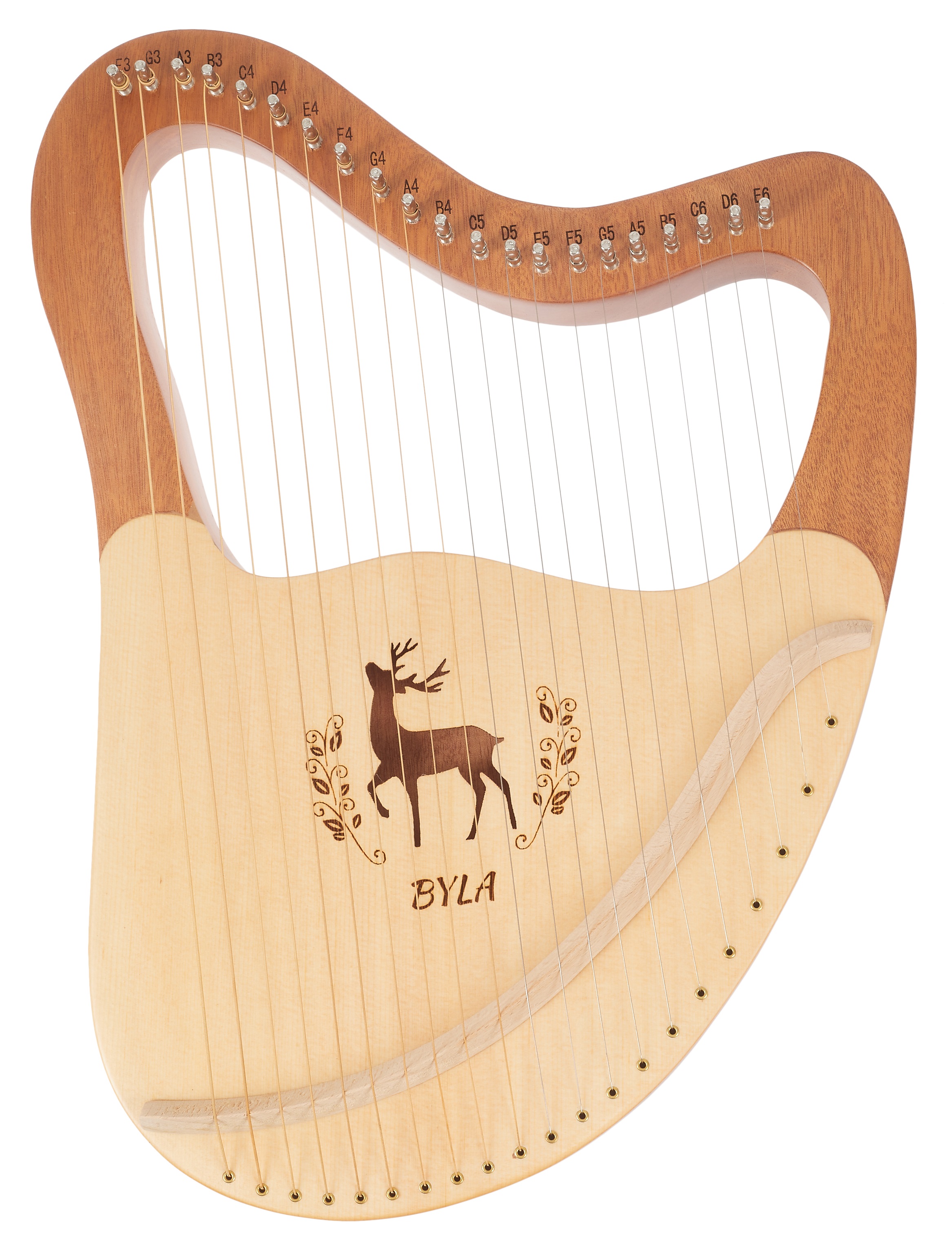 Fotografie Byla Lyre Harp 21 Strings Coffee