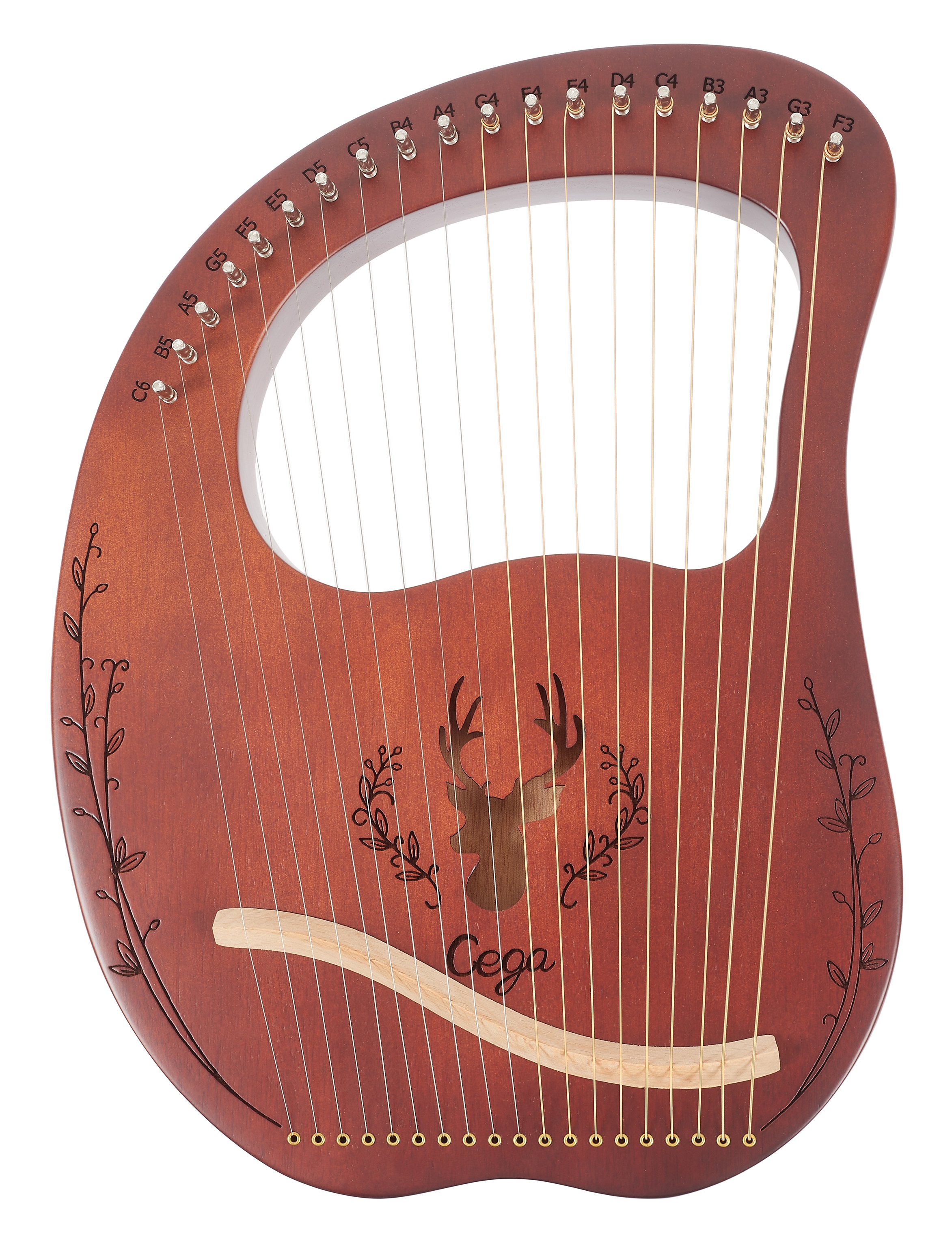 Fotografie Cega Lyre Harp 19 Strings Coffee