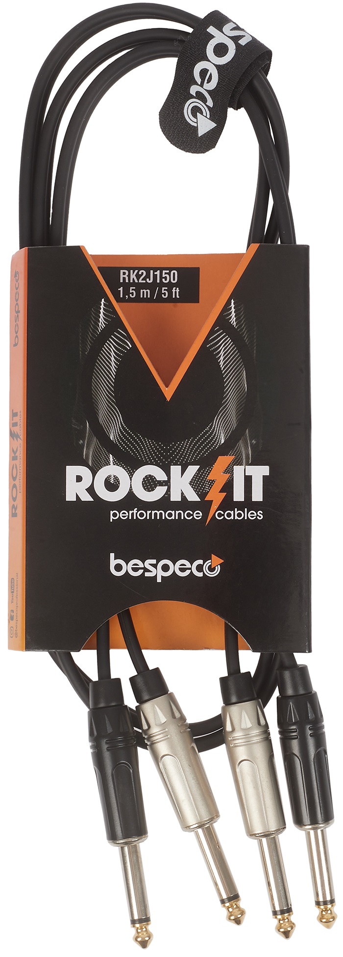 Fotografie Bespeco ROCKIT Stereo Cable 2x Jack Mono - 2x Jack Mono 3 m