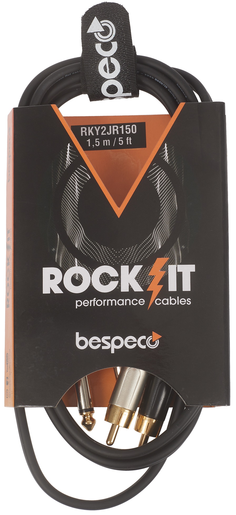 Fotografie Bespeco ROCKIT Interlink Cable 2x RCA - 2x Jack Mono 1,5 m