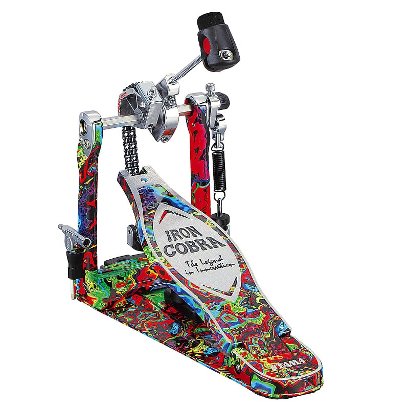 Fotografie Tama 50th Limited Iron Cobra 900 Marble Psychedelic Rainbow Power Glid