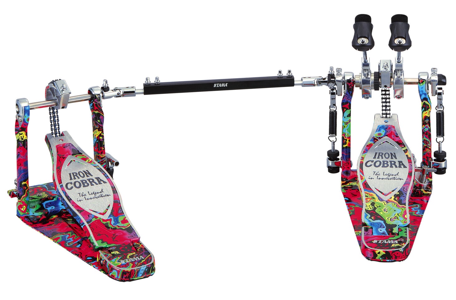 Fotografie Tama 50th Limited Iron Cobra 900 Marble Psychedelic Rainbow Power Glid