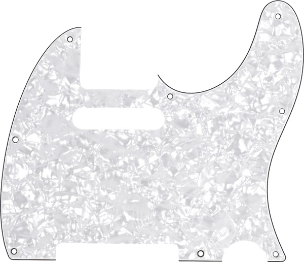 Fender Pickguard, Telecaster, 8-Hole Mount, White Pearl, 4-Ply