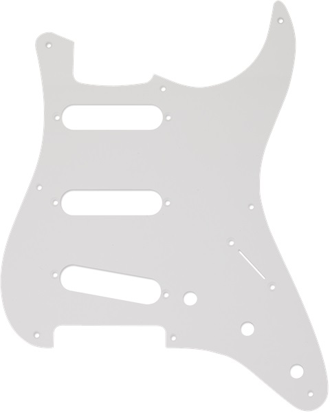 Fender Pickguard, Stratocaster S/S/S, 8-Hole Mount, White, 1-Ply