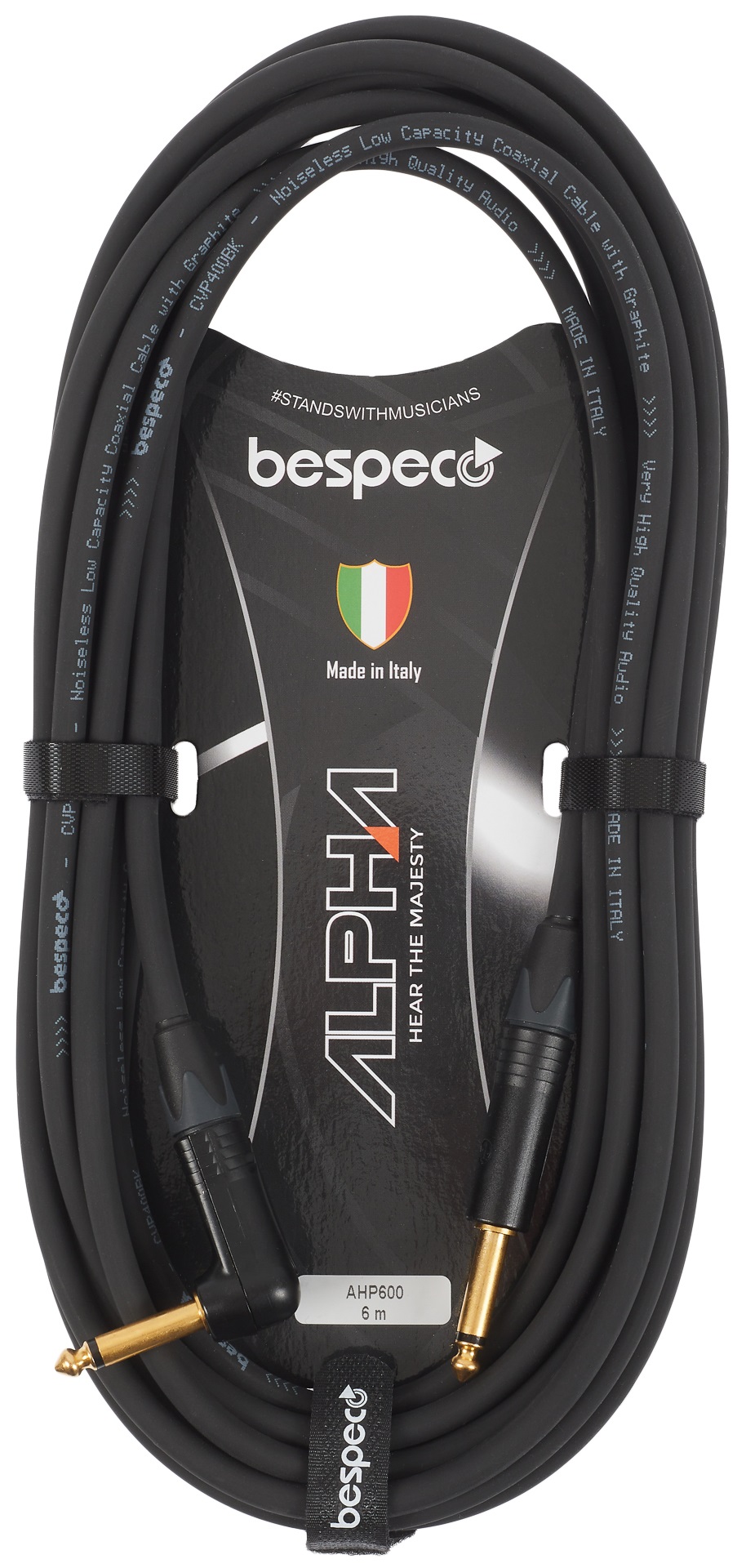 Fotografie Bespeco Alpha Instrument Cable Neutrik Angled 6 m