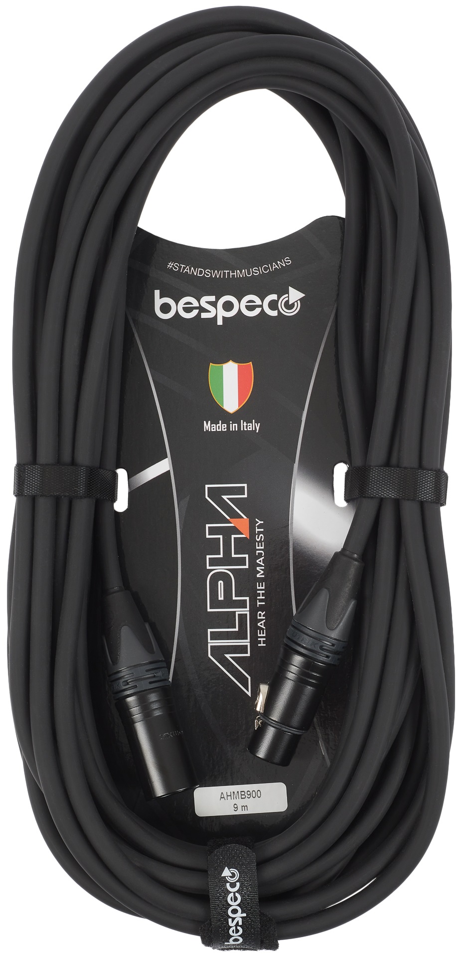 Fotografie Bespeco Alpha Microphone Cable Neutrik XLR M - XLR F 9 m