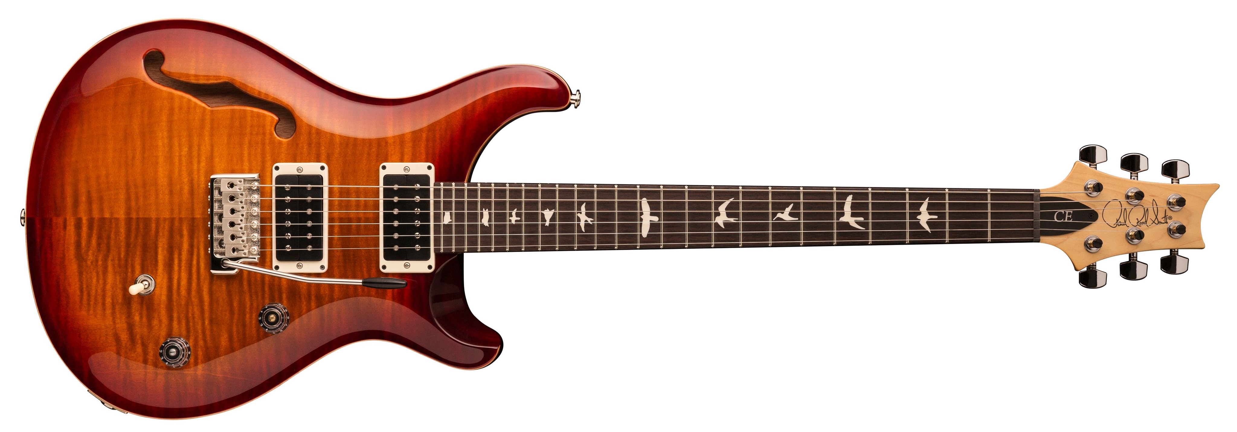 Fotografie PRS CE 24 Semi-Hollow Dark Cherry Sunburst