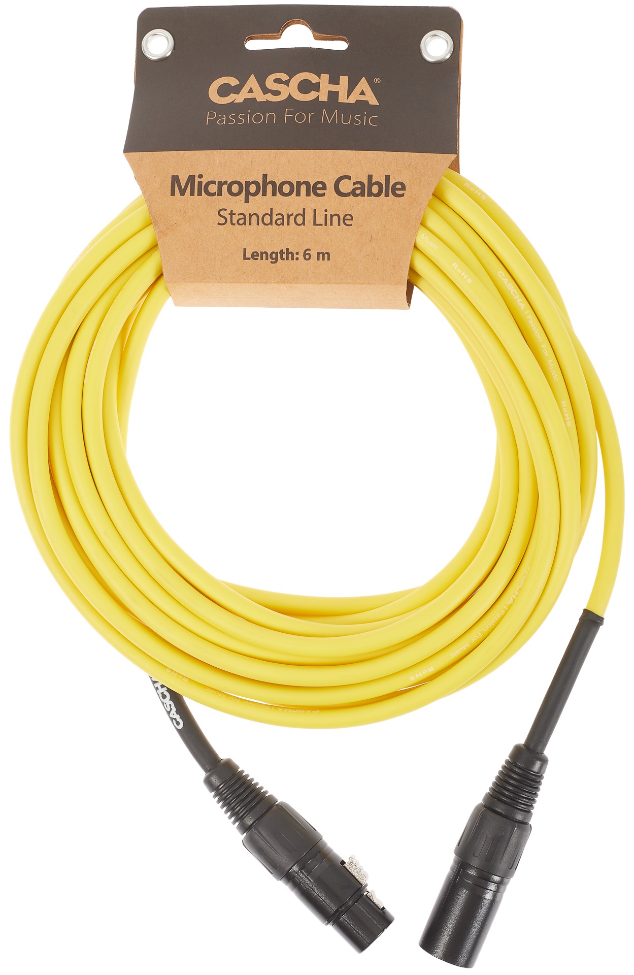 Fotografie Cascha Standard Line Mic Cable Yellow 6m