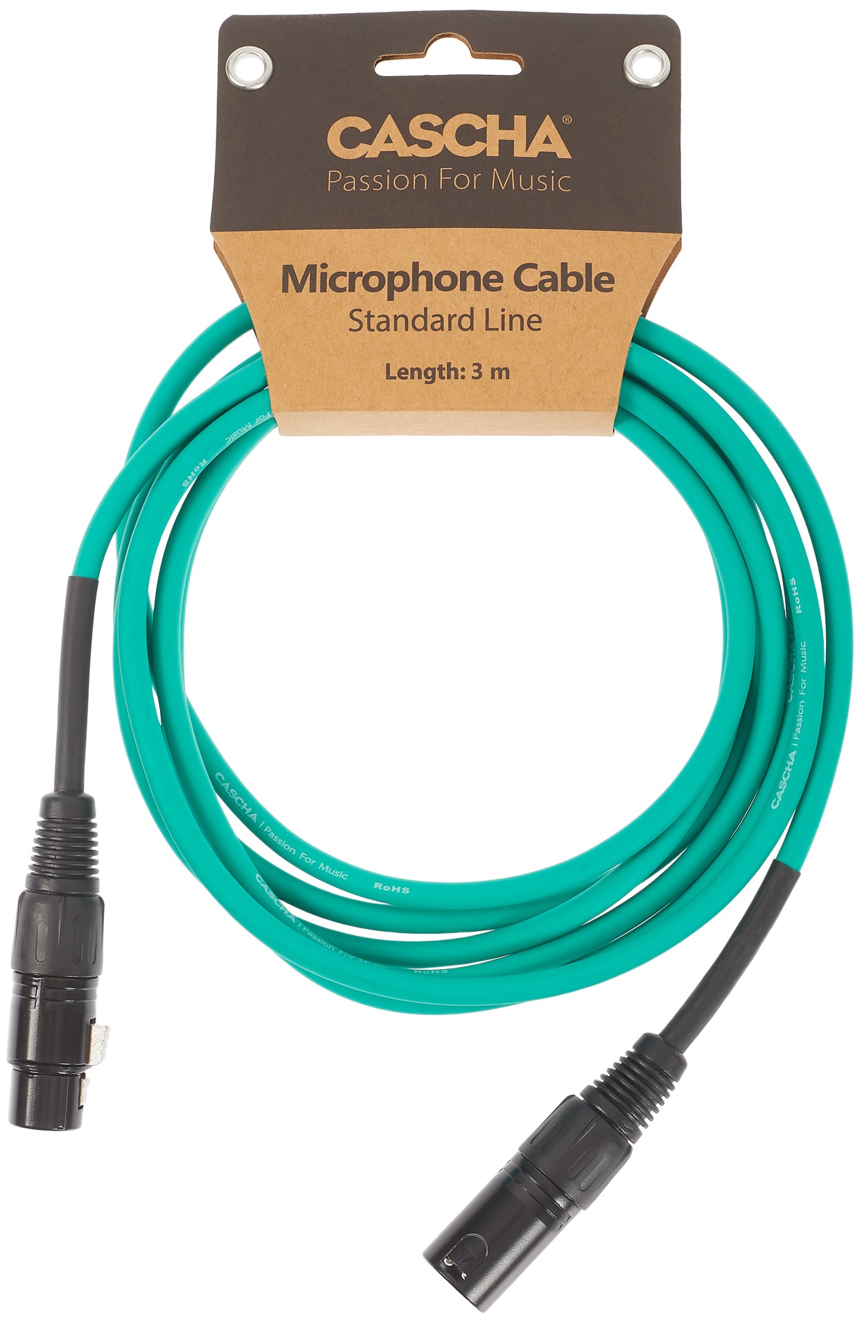 Fotografie Cascha Standard Line Mic Cable Green 3m