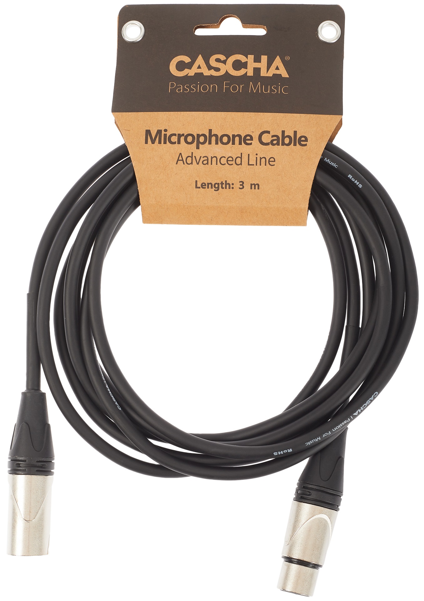 Fotografie Cascha Advanced Line Mic Cable Black 3m