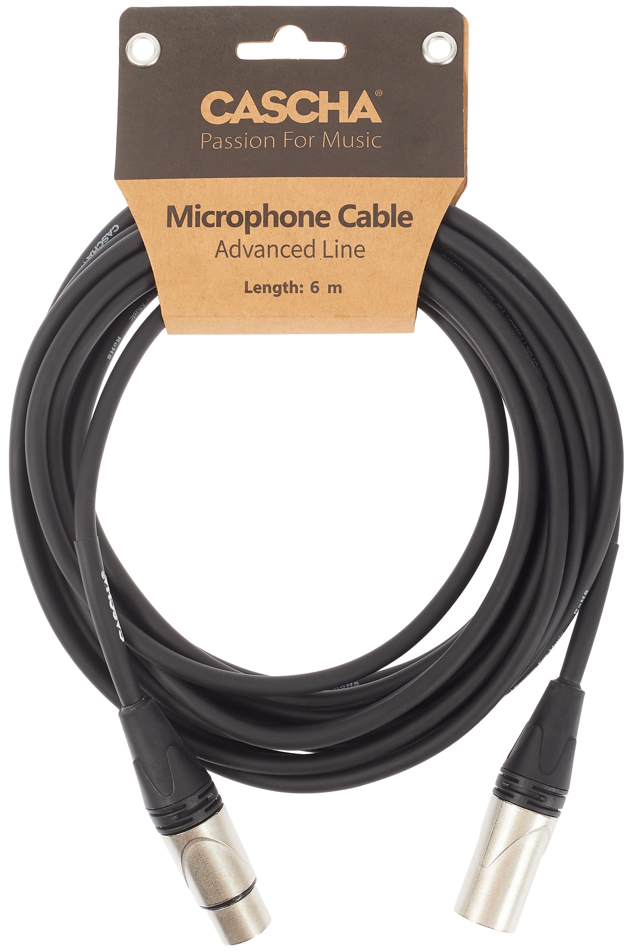 Fotografie Cascha Advanced Line Mic Cable Black 6m