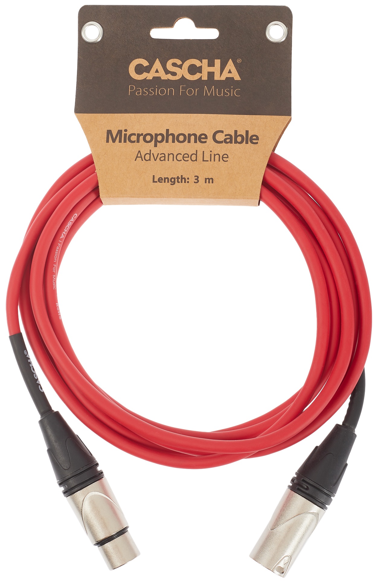 Fotografie Cascha Advanced Line Mic Cable Red 3m