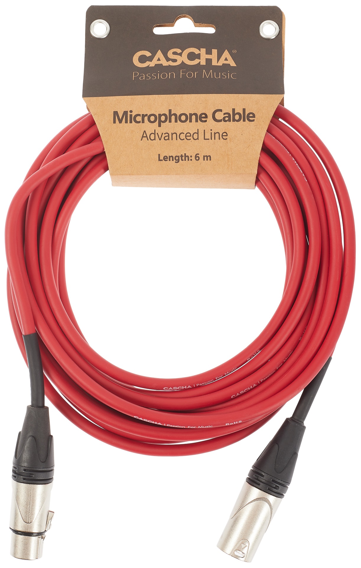 Fotografie Cascha Advanced Line Mic Cable Red 6m