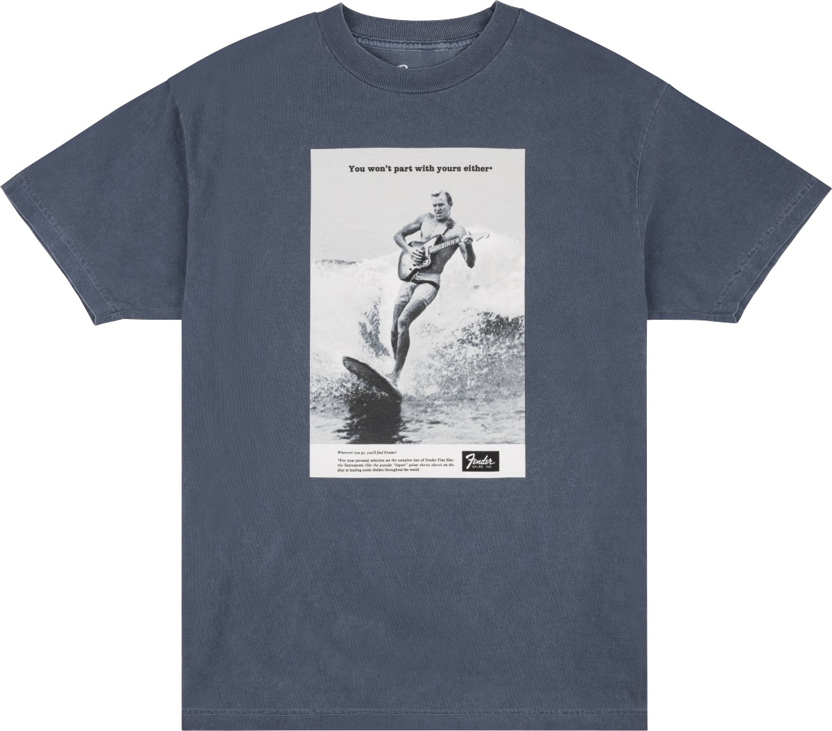 Fender Vintage Ad Surfer Tee Ocean S