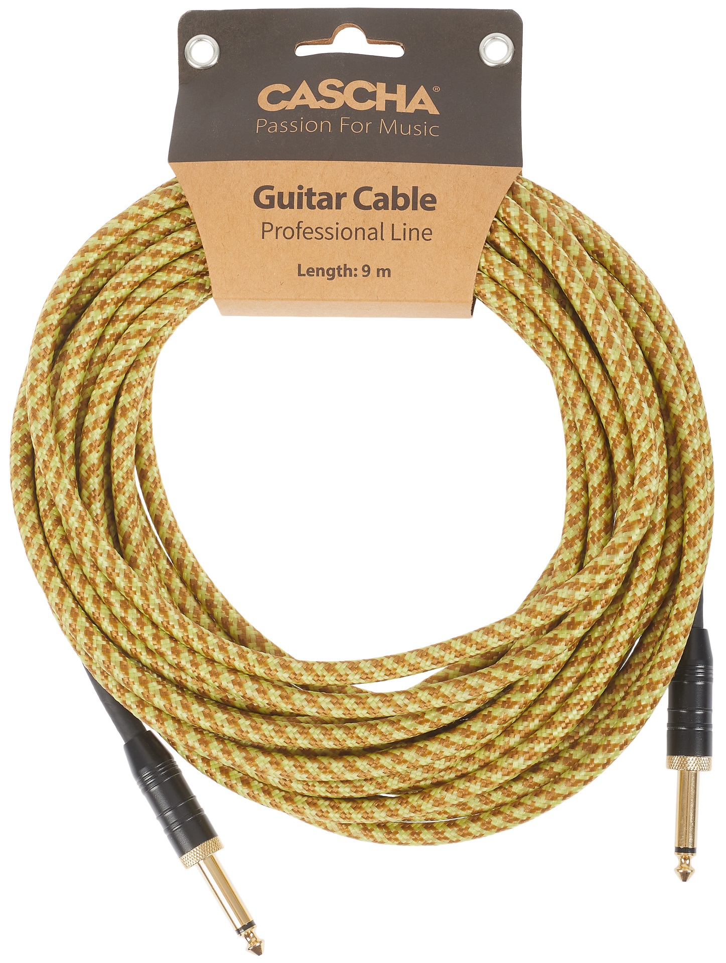 Fotografie Cascha Professional Line Guitar Cable, Straight, Tweed Natural, 9 m