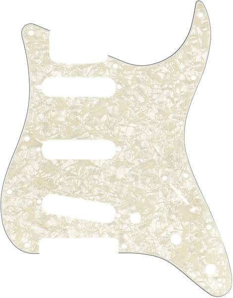 Fender Pickguard Stratocaster, SSS 11-hole, Aged White Pearl 3-ply