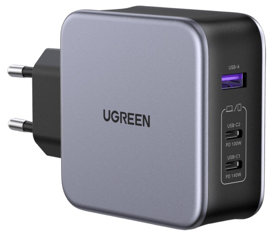 Fotografie Ugreen Rychlonabíječka 90549 s C/C kabelem 2 m, USB-A+2*USB-C 140W GaN