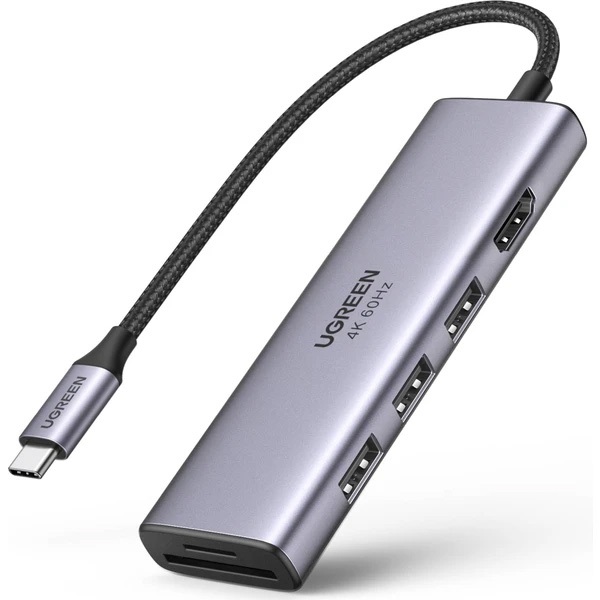 Ugreen 60383 Replikátor portů USB-C/HDMI+3*USB 3.0 A+SD/TF