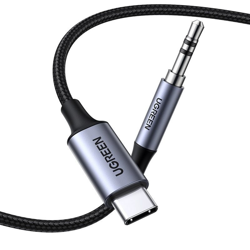 Fotografie Ugreen 20192 USB-C Male/3.5mm Male Audio kabel s čipem 1m