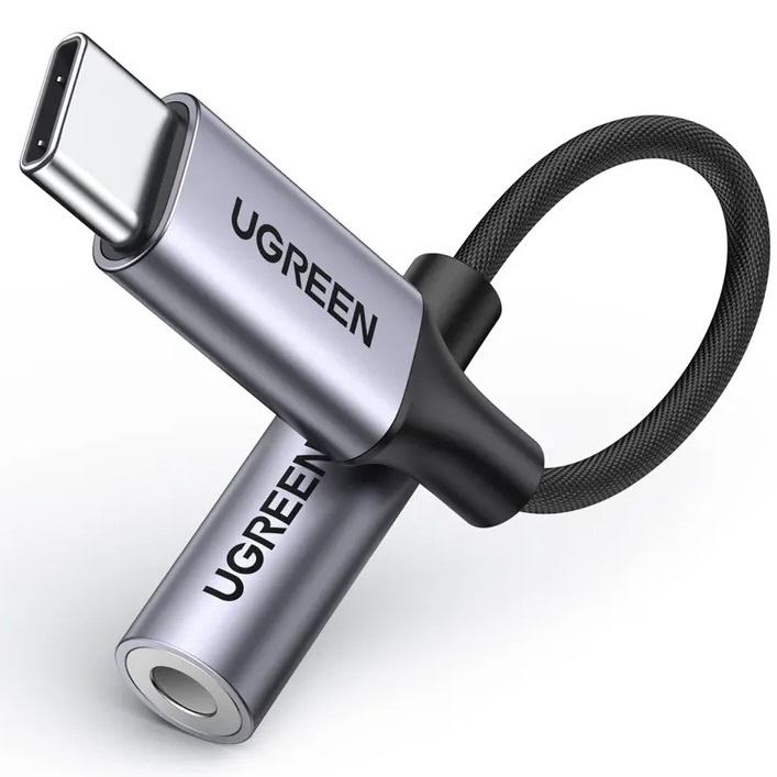 Fotografie Ugreen 80154 kabelový DA převodník USB-C/3.5mm M/F 10cm