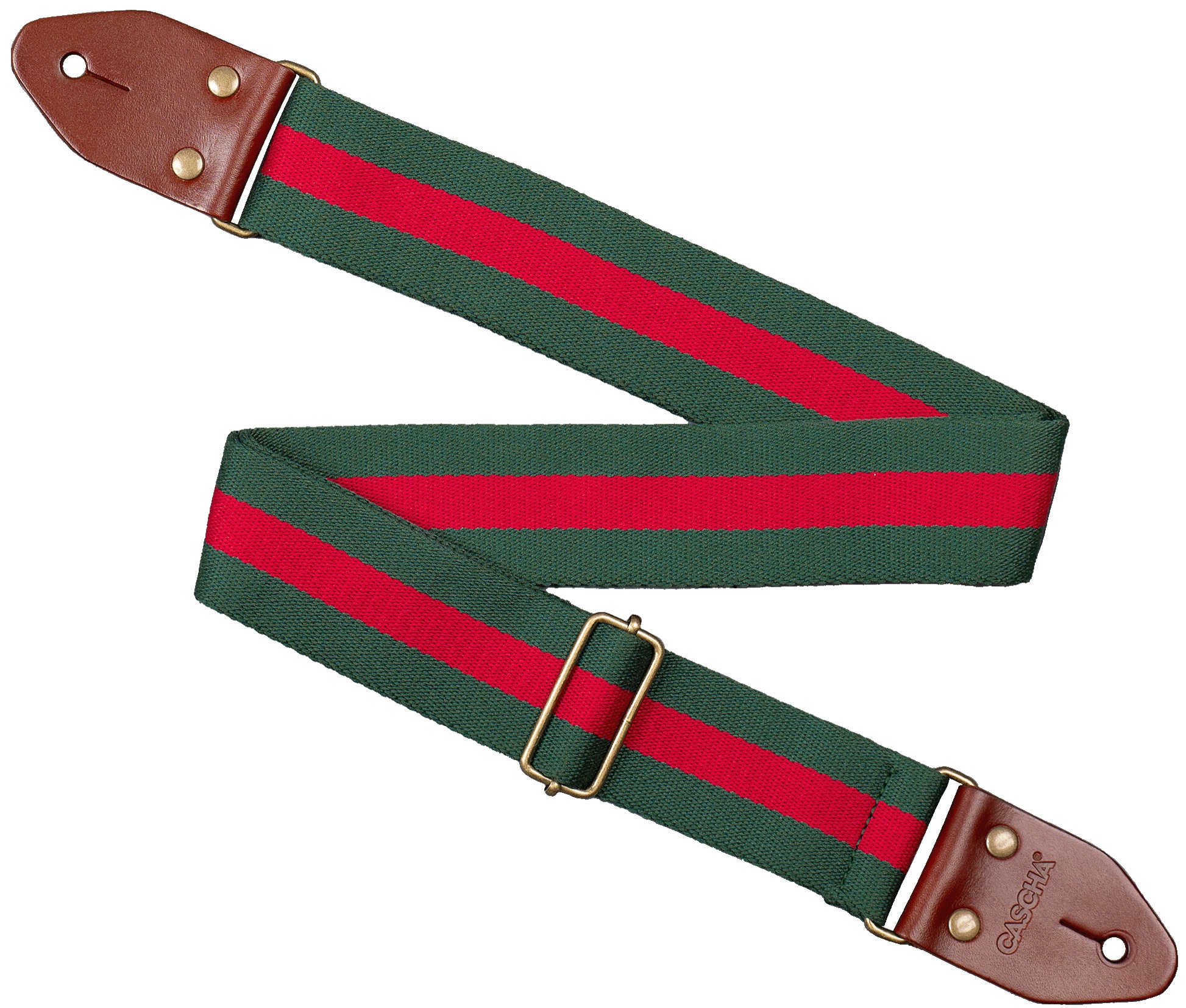 Fotografie Cascha CGS-CD5 Guitar Strap Cotton Green & Red