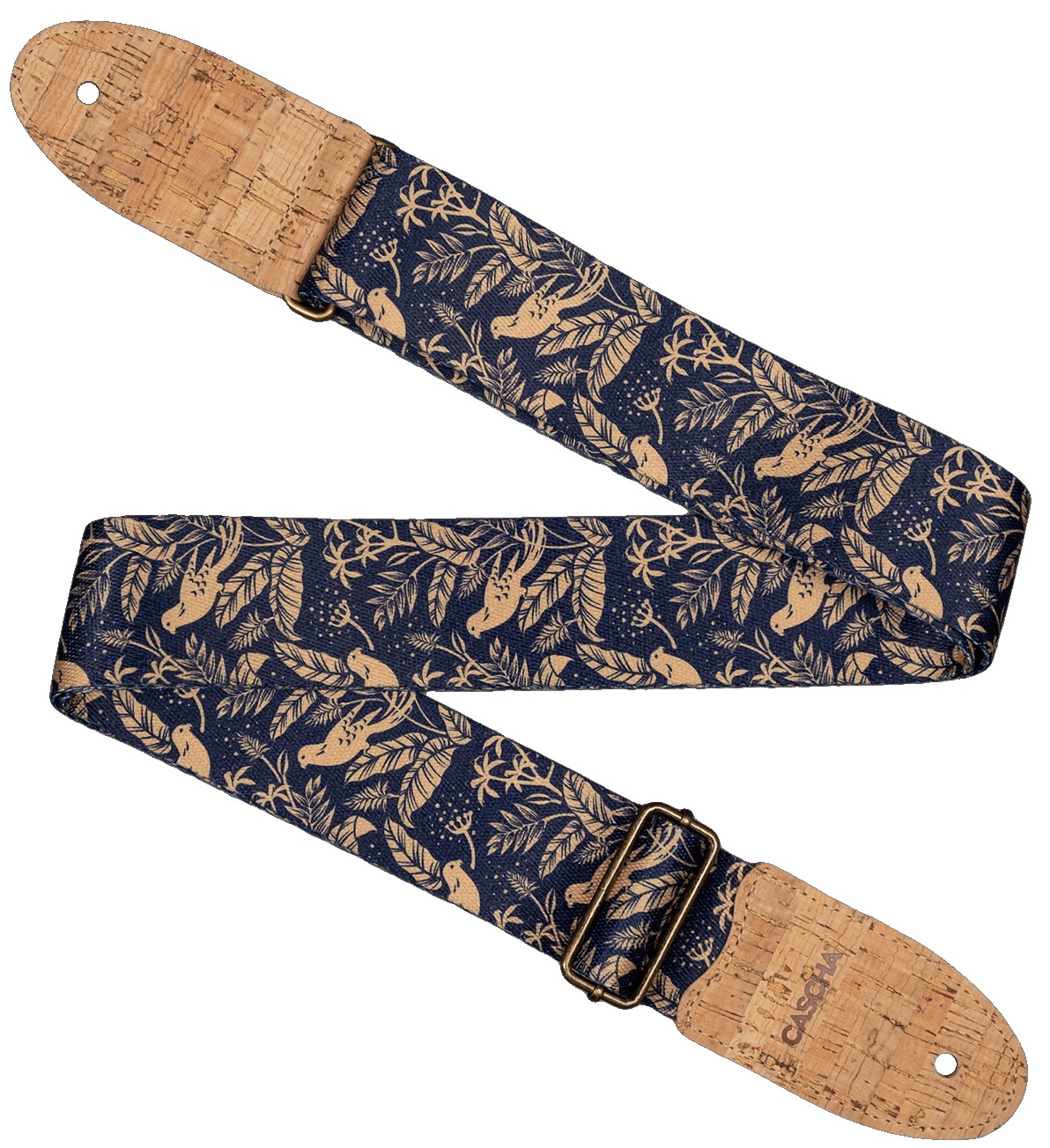 Fotografie Cascha CGS-VC2 Guitar Strap Vegan Cork Midnight Birds