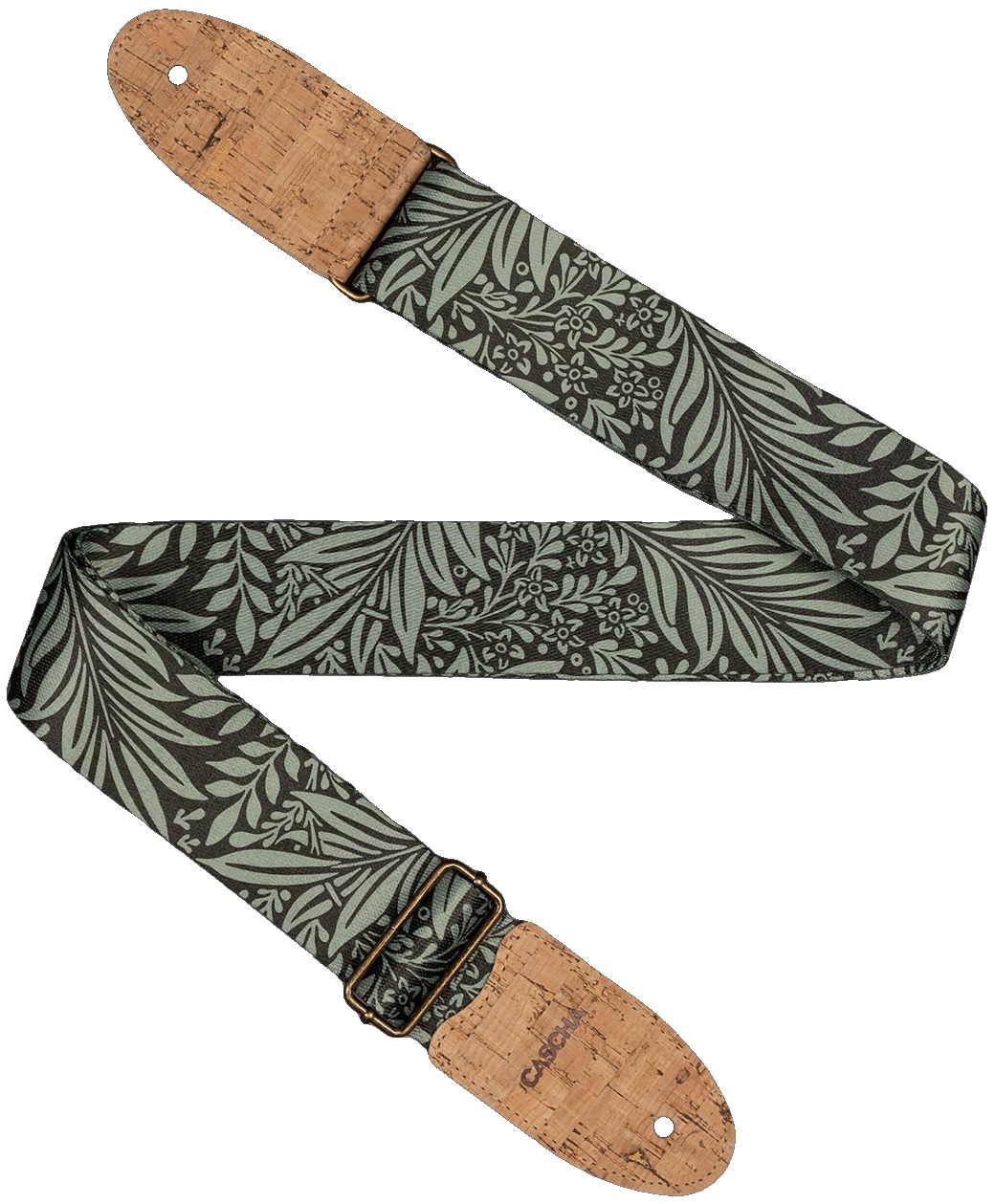 Fotografie Cascha CGS-VC8 Guitar Strap Vegan Cork Olive Jungle