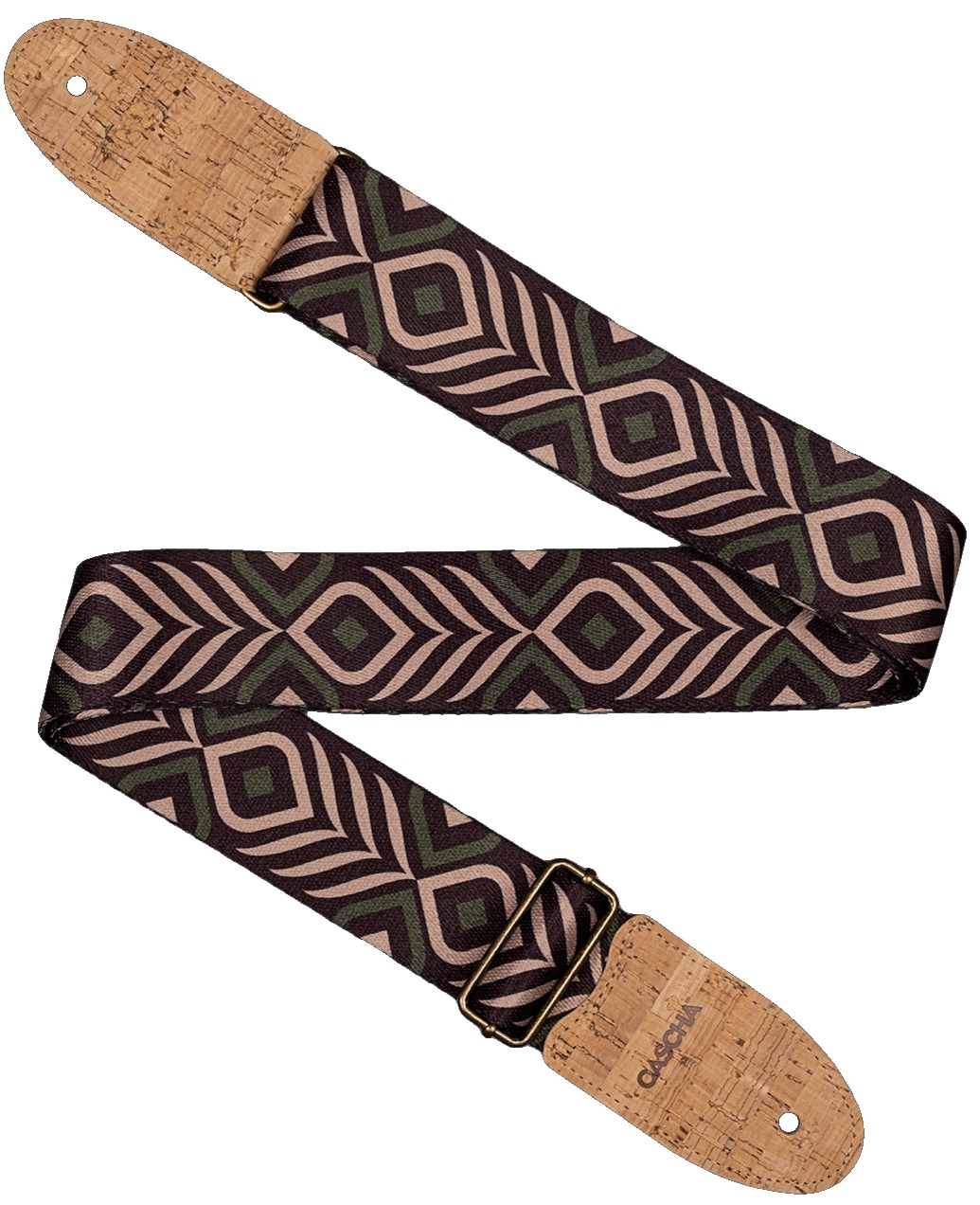 Fotografie Cascha CGS-VC9 Guitar Strap Vegan Cork Green Chevron