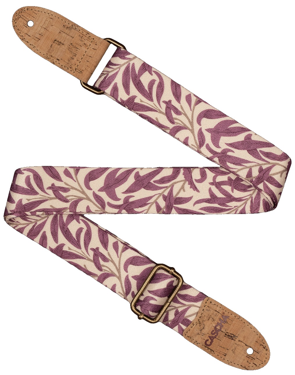 Fotografie Cascha CUS-VC4 Ukulele Strap Vegan Cork - Mauve Leaves