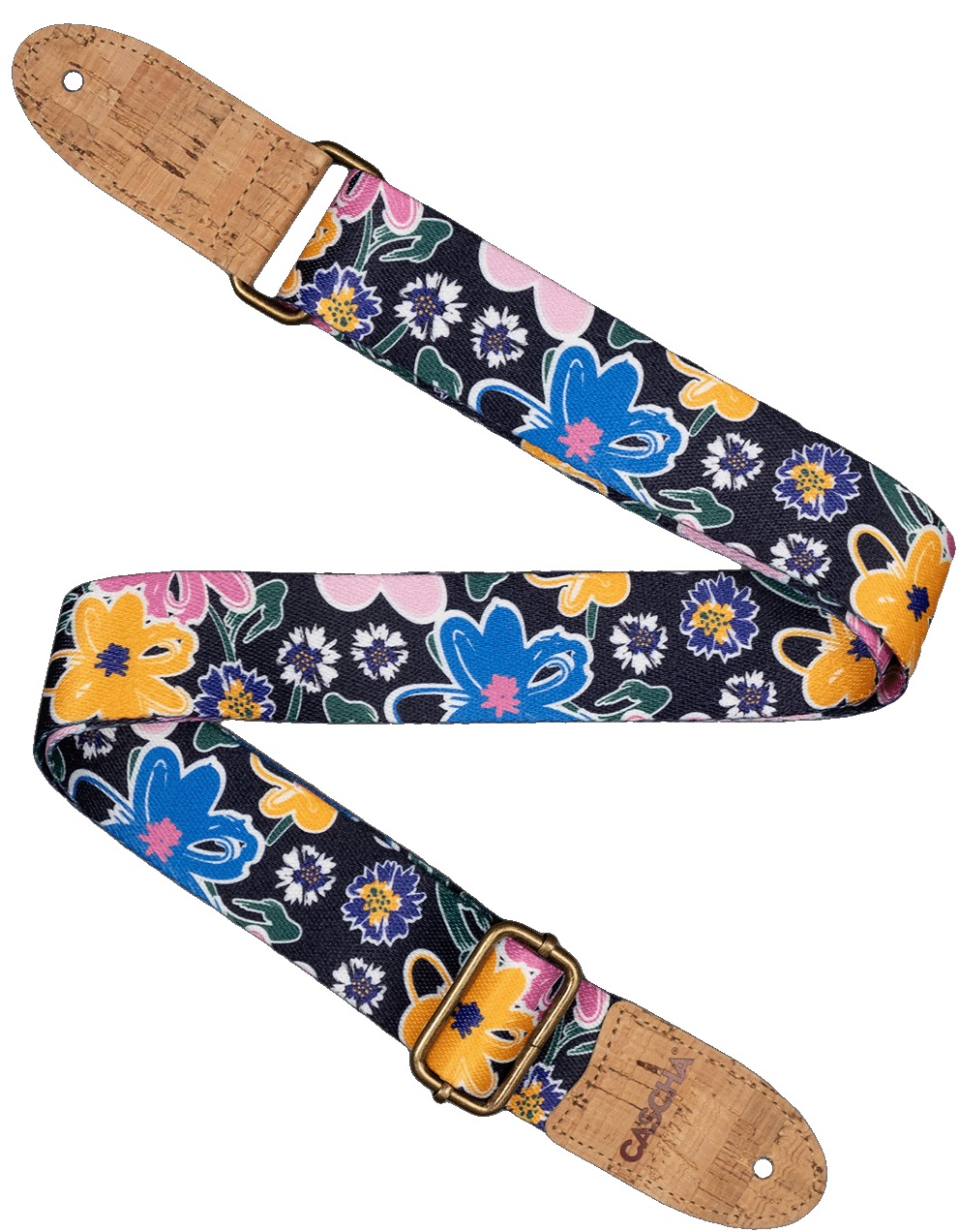 Fotografie Cascha CUS-VC5 Ukulele Strap Vegan Cork Floral Sketch