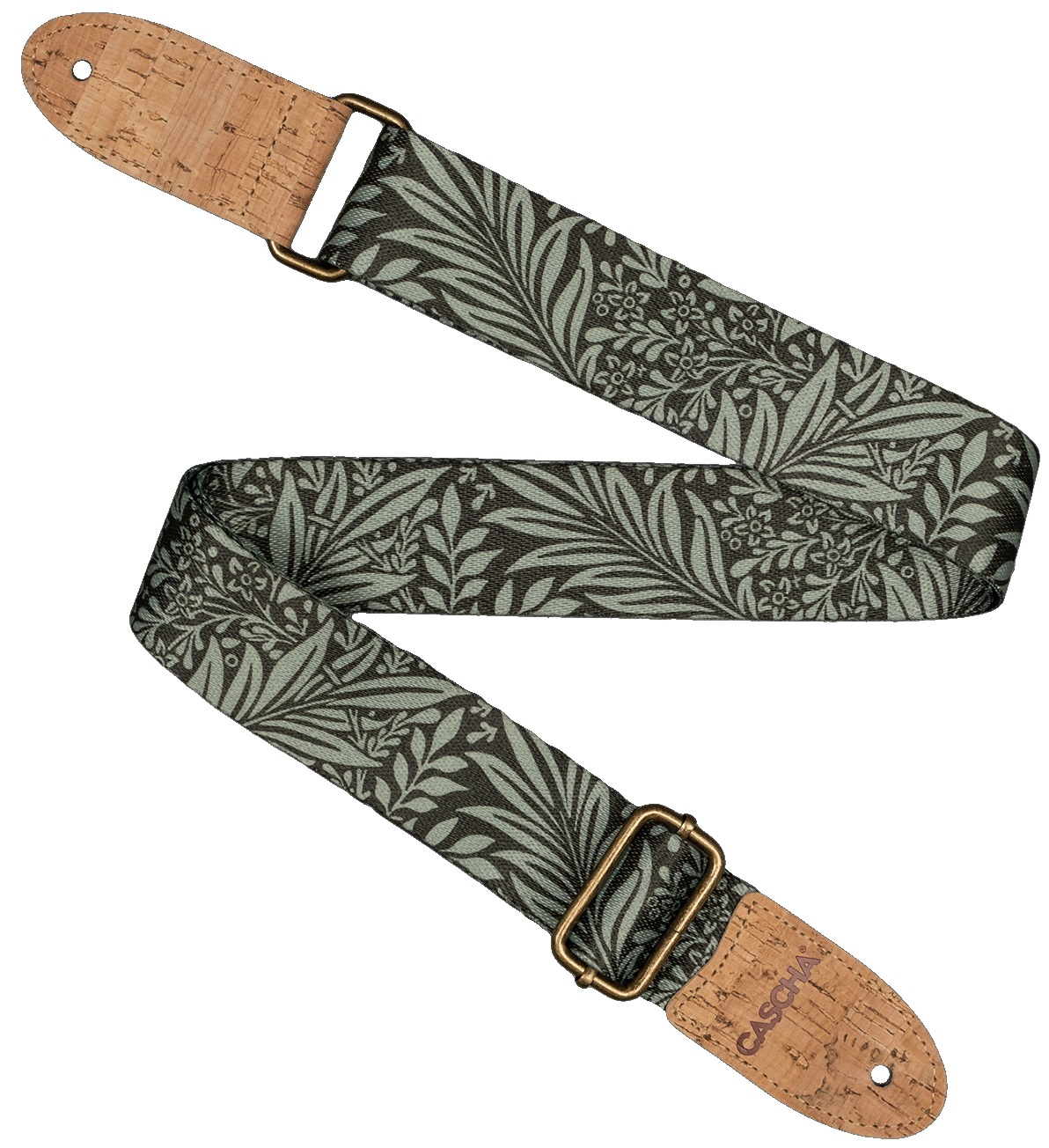 Fotografie Cascha CUS-VC8 Ukulele Strap Vegan Cork - Olive Jungle