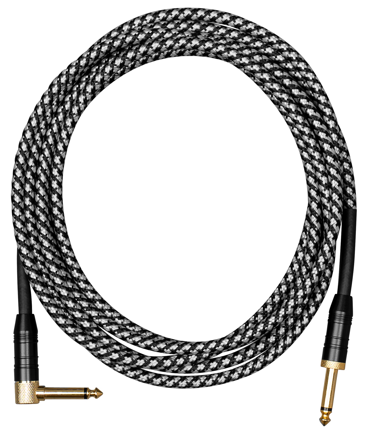 Fotografie Cascha Professional Line Guitar Cable, Angled, Tweed Black, 9 m