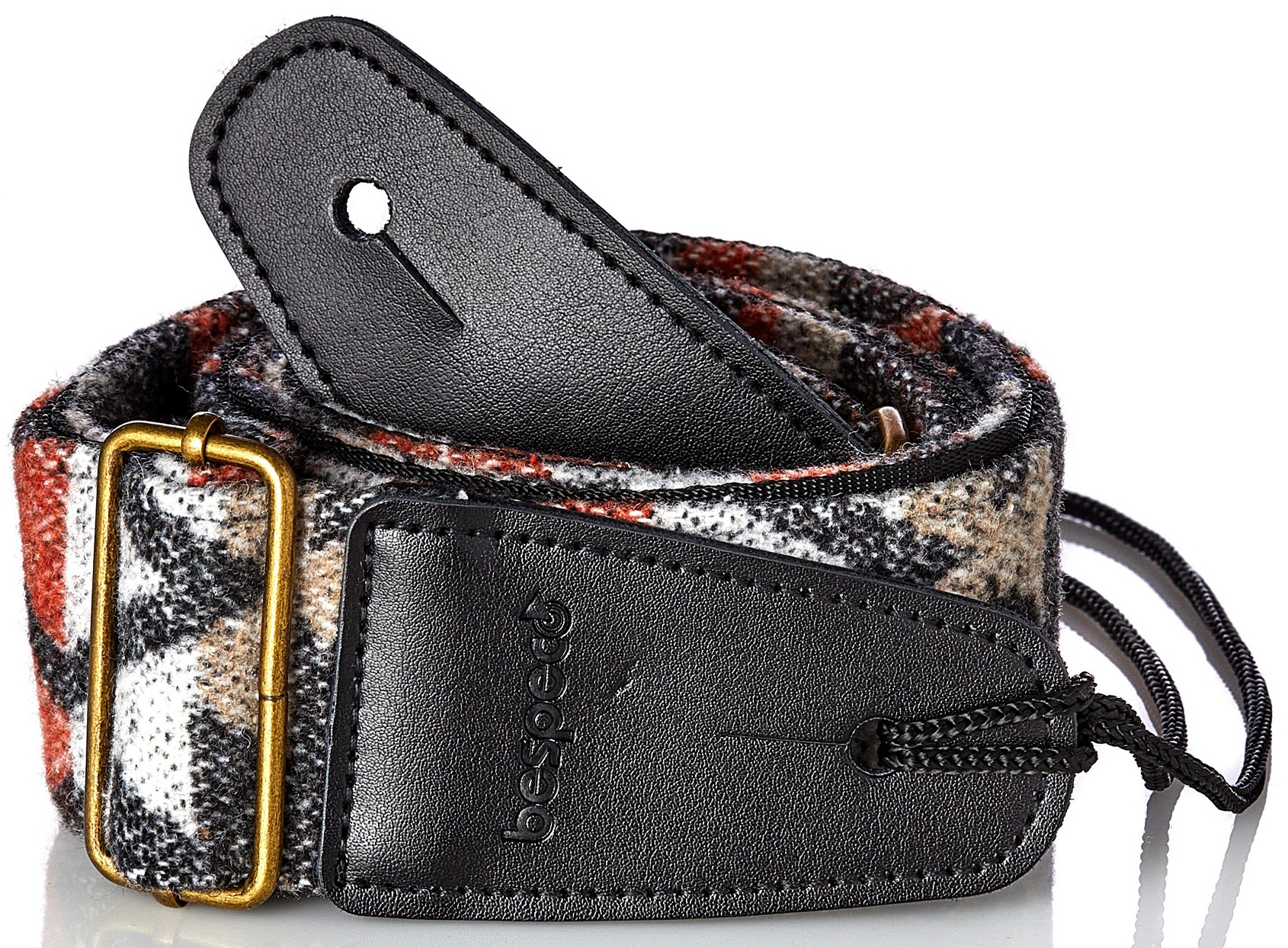 Fotografie Bespeco Vintage-style Strap Black Pattern Wool/Polyester Metal Buckle