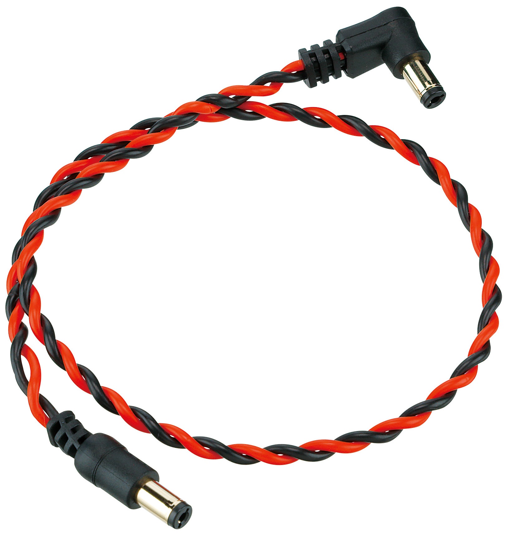 Fotografie Ibanez Twisted DC Cable Black & Neon Red, Length: 16" Straight & Angle