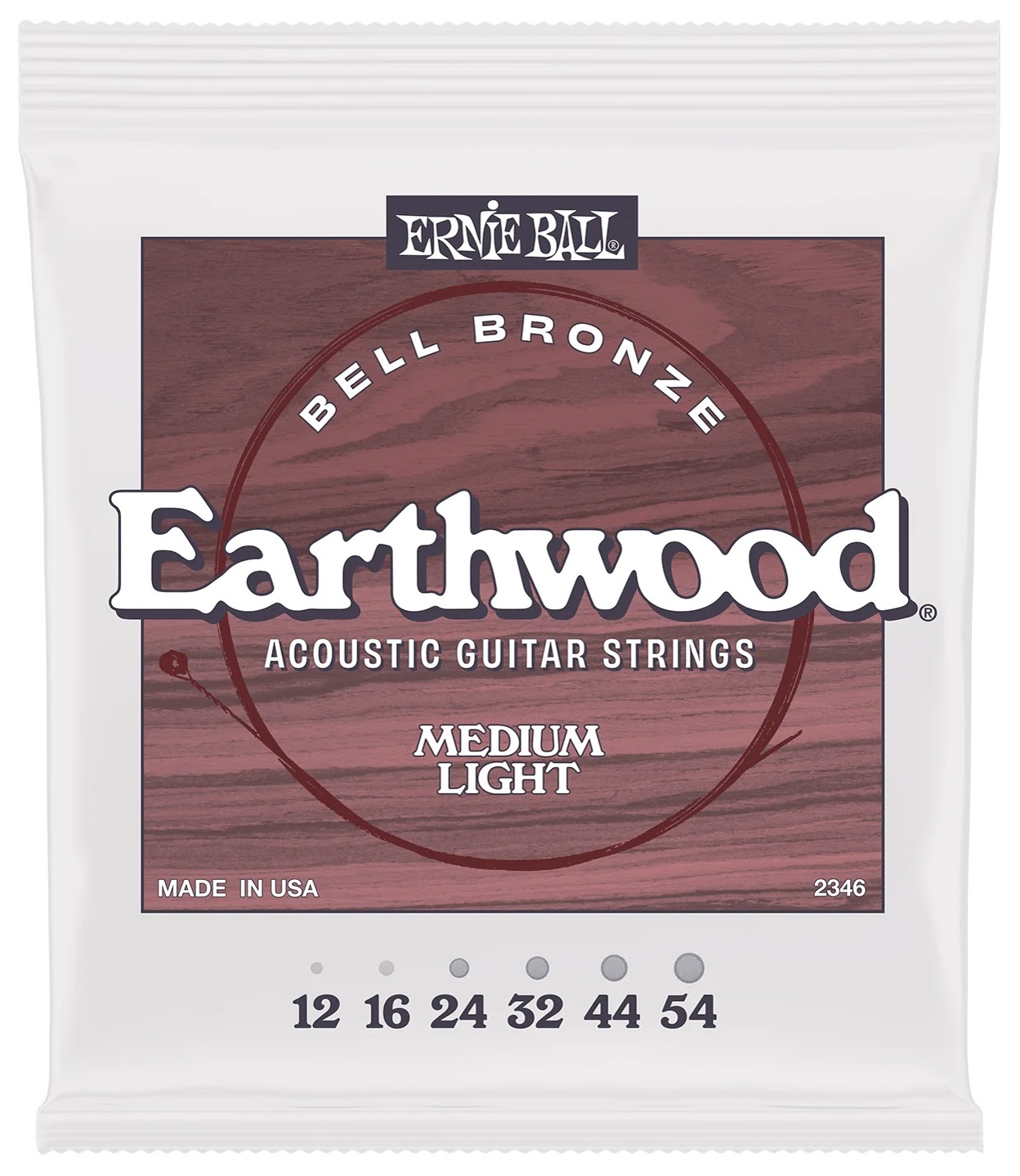 Ernie Ball Medium Light Earthwood Bell Bronze Acoustic 12-54
