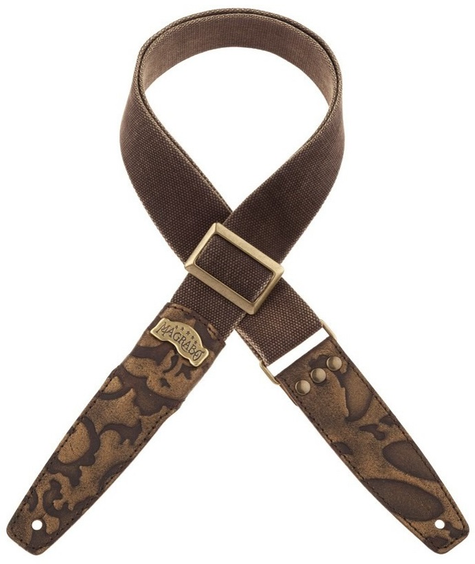 Fotografie Magrabò Stripe SS Cotton Washed Brown / Grifo 5 cm