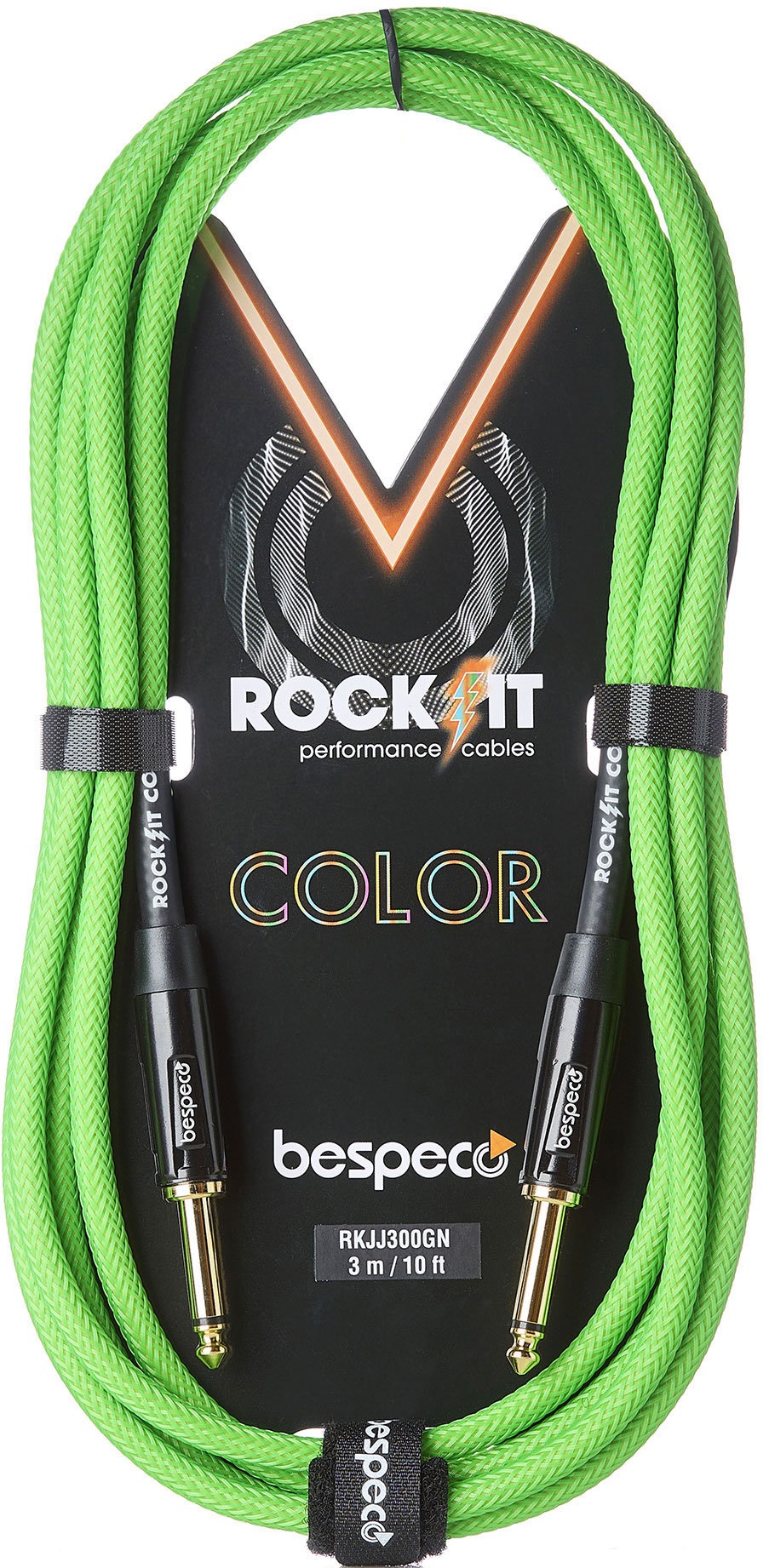 Fotografie Bespeco Rockit Color Green 4,5m Jack