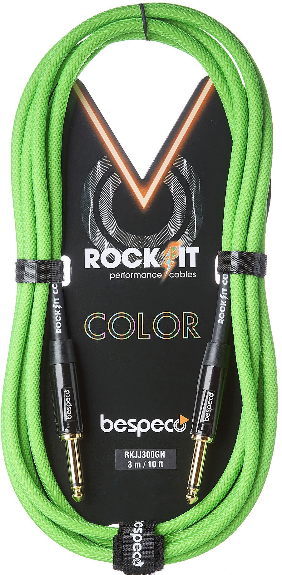 Fotografie Bespeco Rockit Color Green 3m Jack
