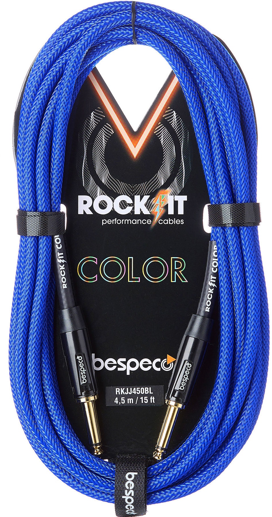Fotografie Bespeco Rockit Color Blue 4,5m Jack