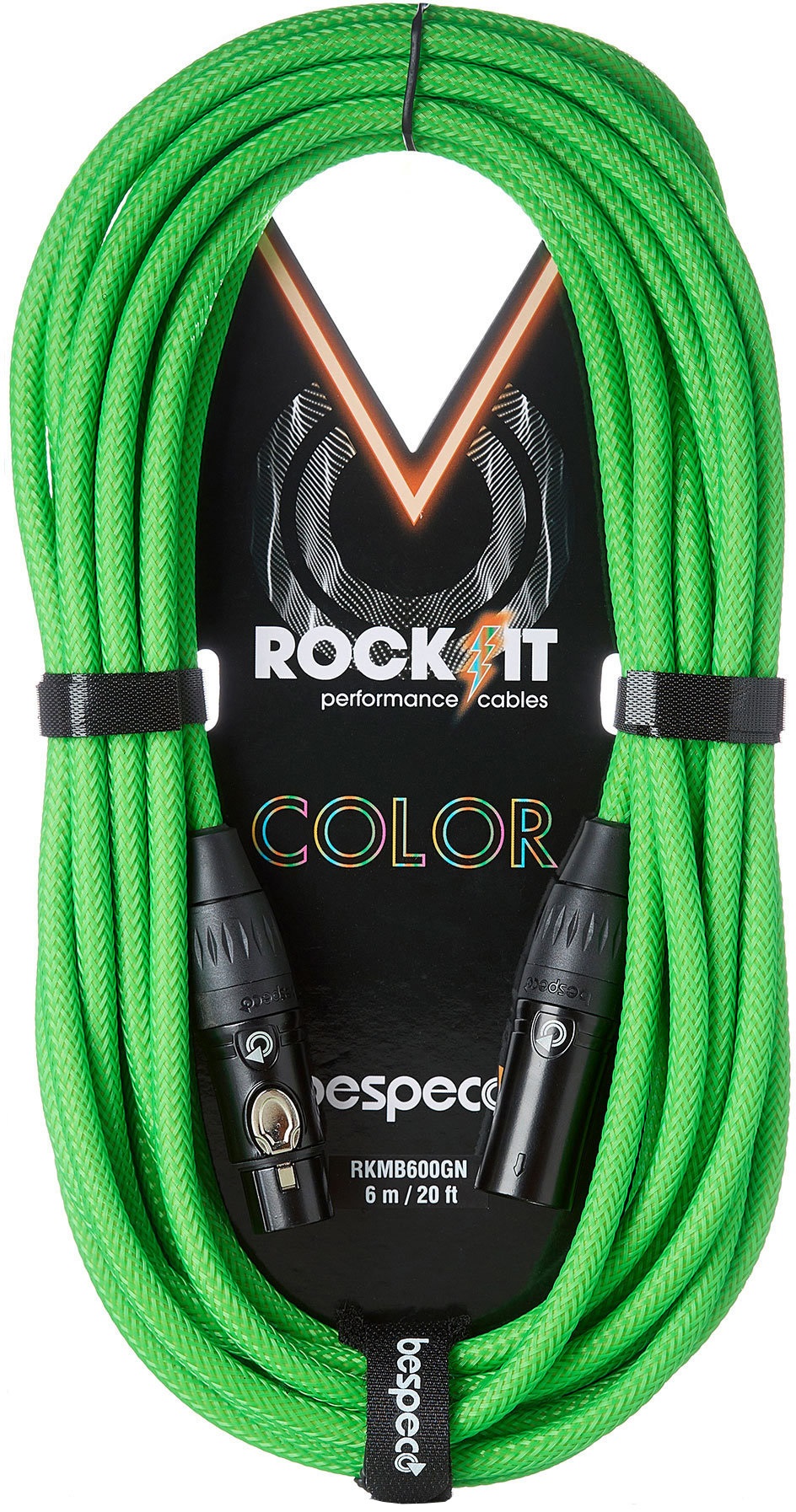 Fotografie Bespeco Rockit Color Green 3m XLR
