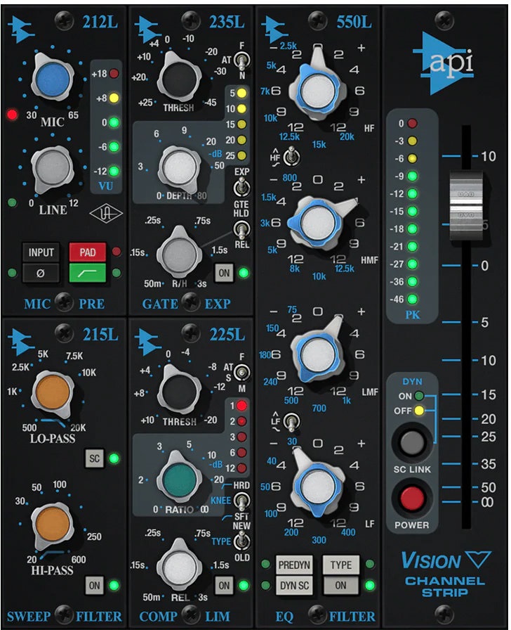 Universal Audio API Vision Channel Strip Collection