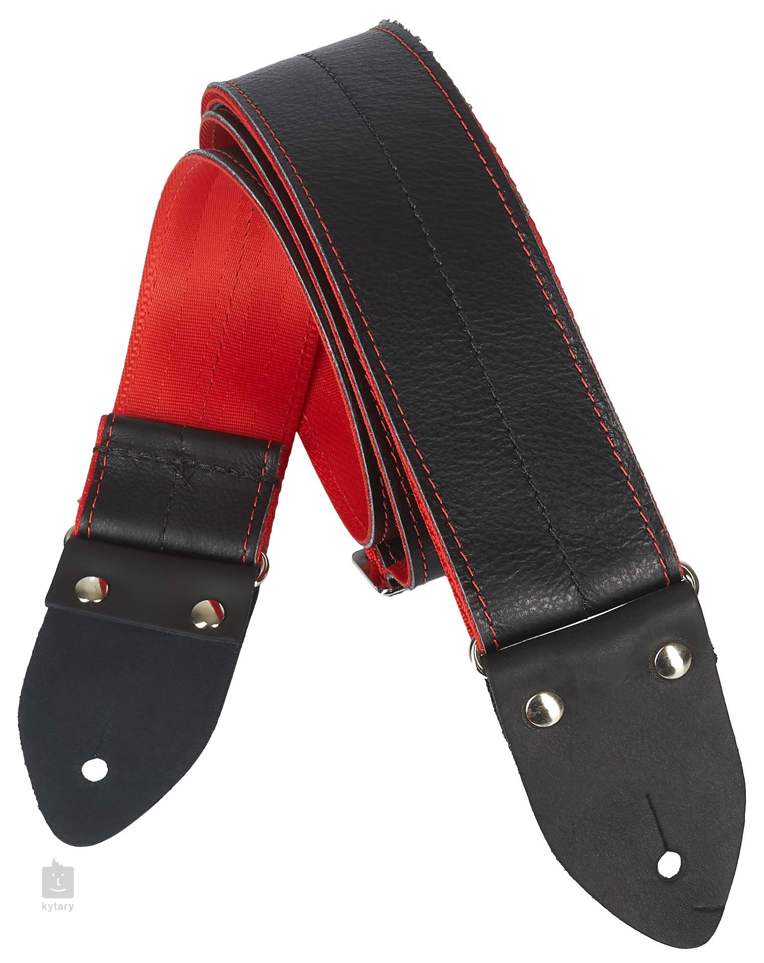 PERRI'S LEATHERS 7181 Easy Slide Guitar Strap Black/Red Kytarový popruh