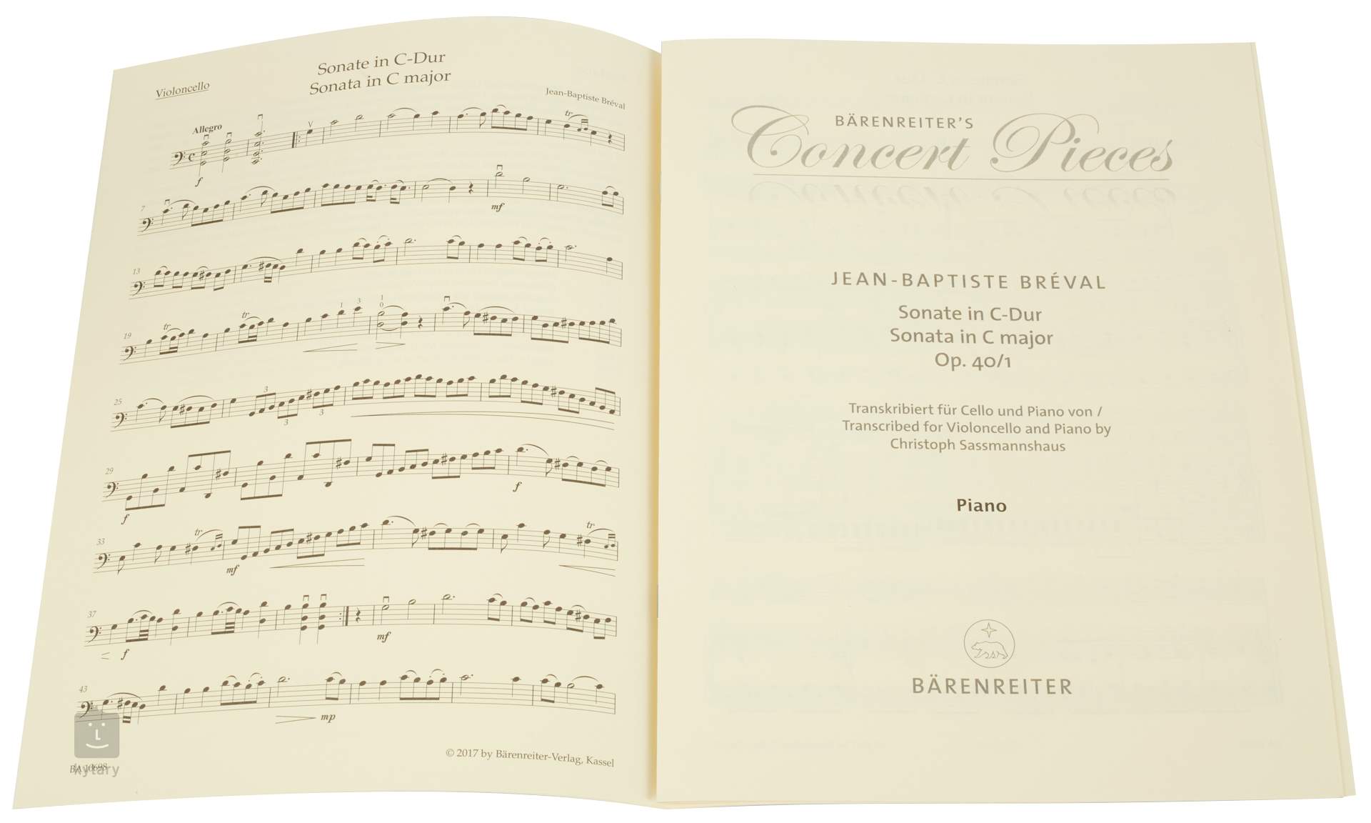 Ms Sonata C Dur Op 40 Jean Baptiste Breval Noty Na Violoncello