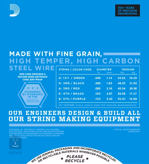 D'Addario EXL165-5 - Saiten für fünfsaitigen Bass