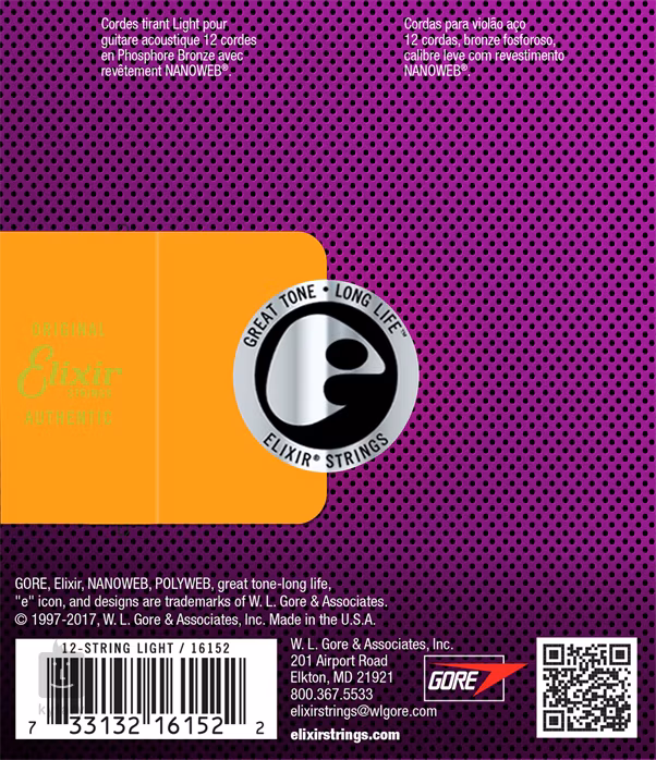 Elixir Nanoweb Phosphor Bronze 12-String - Saiten für zwölfsaitige Gitarre