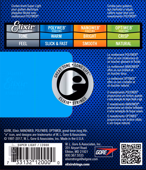 Elixir Polyweb Super Light - Saiten für E-Gitarre