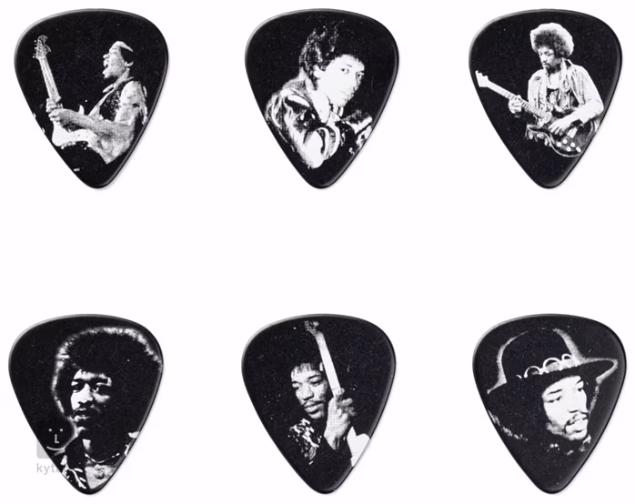 Dunlop Jimi Hendrix Pick Tin Silver Portrait I - Signature-Plektren