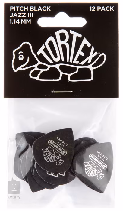 Dunlop Tortex Pitch Black Jazz III 1.14 - Plektren