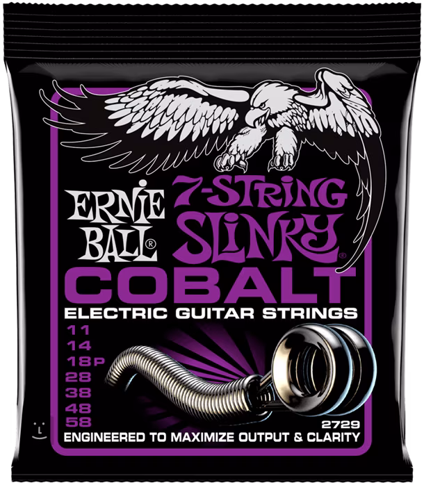 Ernie Ball 2729 Cobalt 7-String Power Slinky - Saiten für siebensaitige E-Gitarre