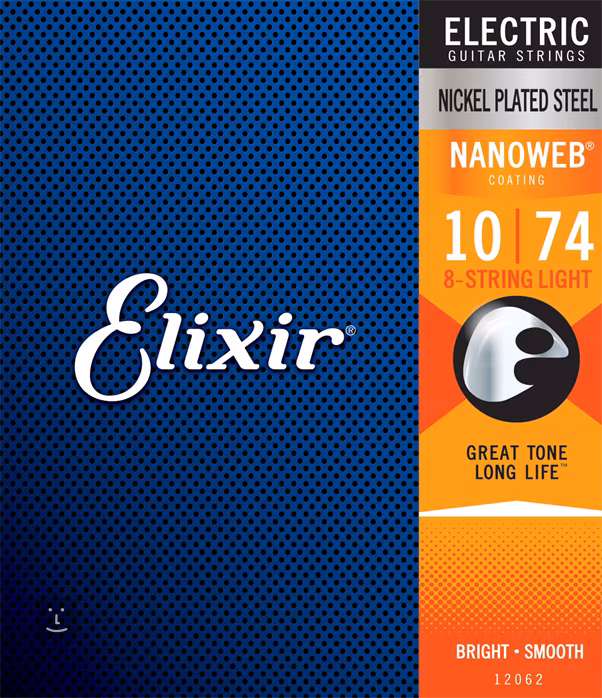 Elixir Nanoweb 8-String Light - Saiten für achtsaitigen E-Gitarre